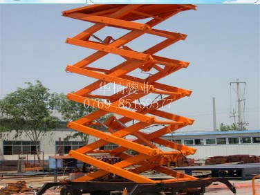 移動剪叉升降機 廠家直銷（帶電瓶，人工牽引自行走）